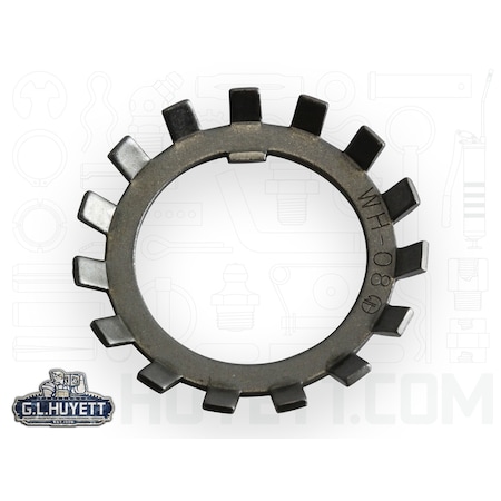 Huyett External Tooth Lock Washer, Carbon Steel, Plain Finish WH-07